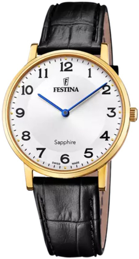 Festina Miesten kello F20016-5 Swiss Made Valkoinen/Nahka Ø39.3 mm
