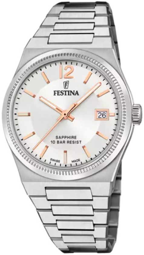 Festina Naisten kello F20035-2 Swiss Made Hopea/Teräs Ø35 mm
