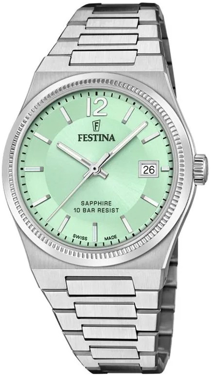 Festina Naisten kello F20035-3 Swiss Made Vihreä/Teräs Ø35 mm