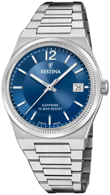 Festina Naisten kello F20035-4 Swiss Made Sininen/Teräs Ø35 mm