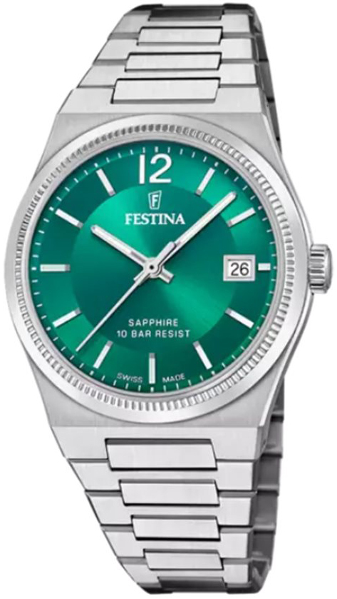 Festina Naisten kello F20035-5 Swiss Made Vihreä/Teräs Ø35 mm