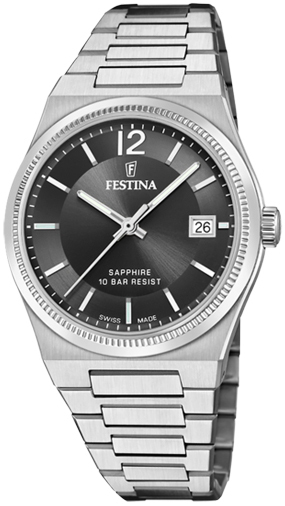 Festina Naisten kello F20035-6 Swiss Made Musta/Teräs Ø35 mm