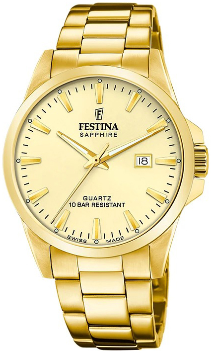 Festina Miesten kello F20044-4 Swiss Made Kullattu/Kullansävytetty