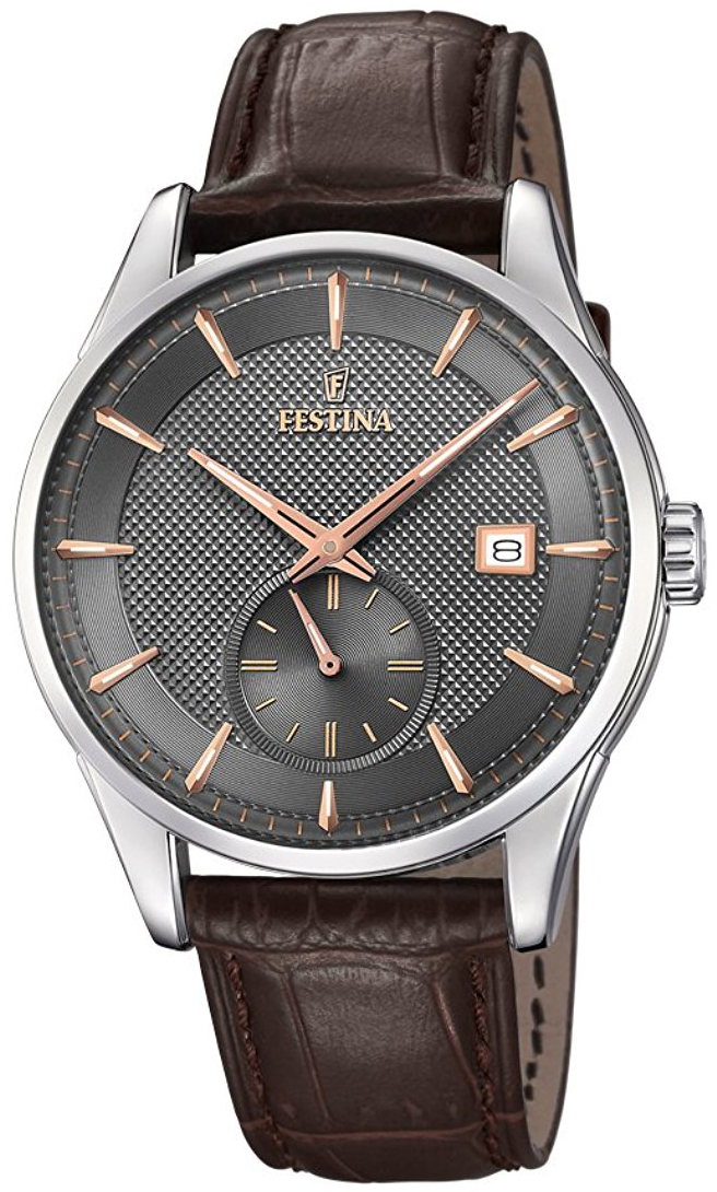 Festina Retro Miesten kello F20277-3 Harmaa/Nahka Ø41 mm