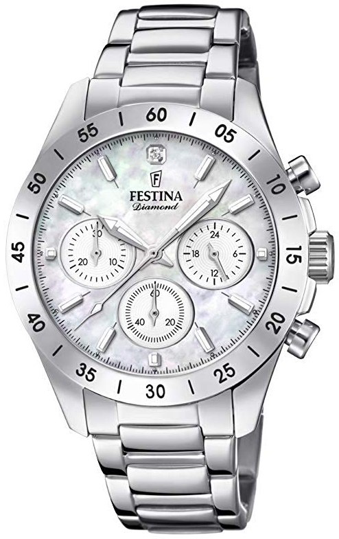 Festina Naisten kello F20397-1 Valkoinen/Teräs Ø39 mm