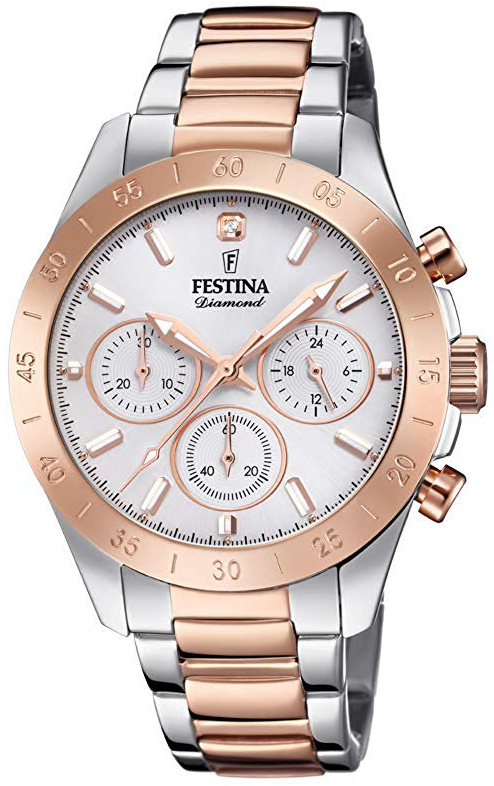 Festina Naisten kello F20398-1 Hopea/Punakultasävyinen Ø39 mm