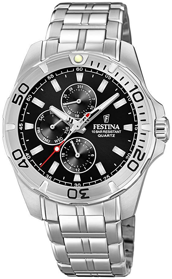 Festina Miesten kello F20445-3 Musta/Teräs Ø43 mm