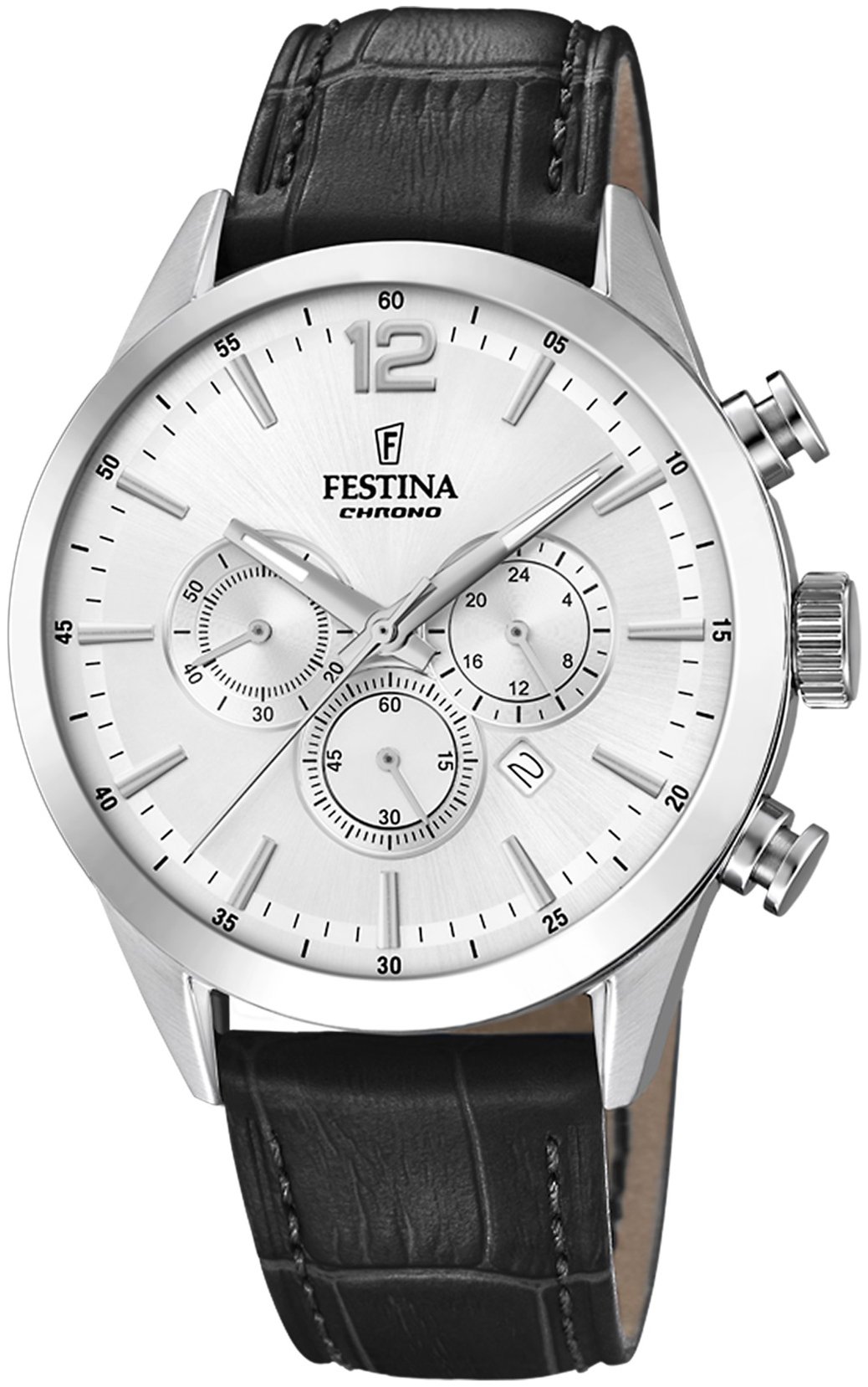 Festina Miesten kello F20542-1 Timeless Hopea/Nahka Ø44 mm