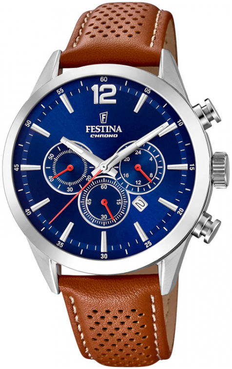 Festina Miesten kello F20542-3 Timeless Sininen/Nahka Ø43.5 mm