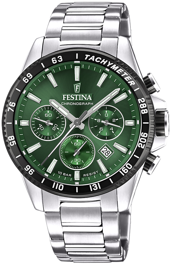 Festina Miesten kello F20560-4 Timeless Vihreä/Teräs Ø45 mm