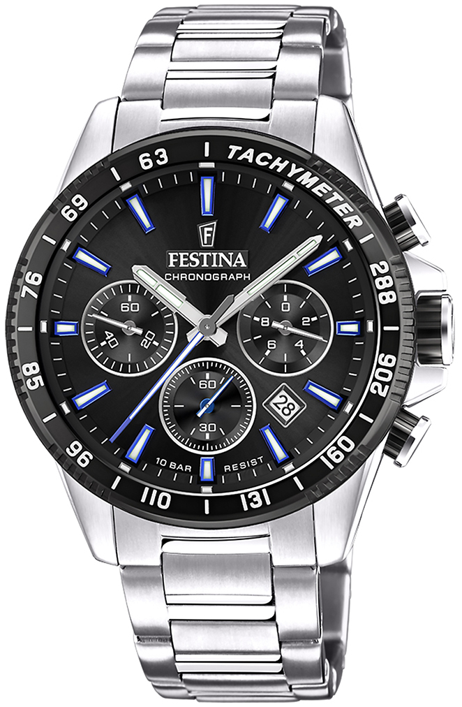 Festina Miesten kello F20560-5 Timeless Musta/Teräs Ø45 mm