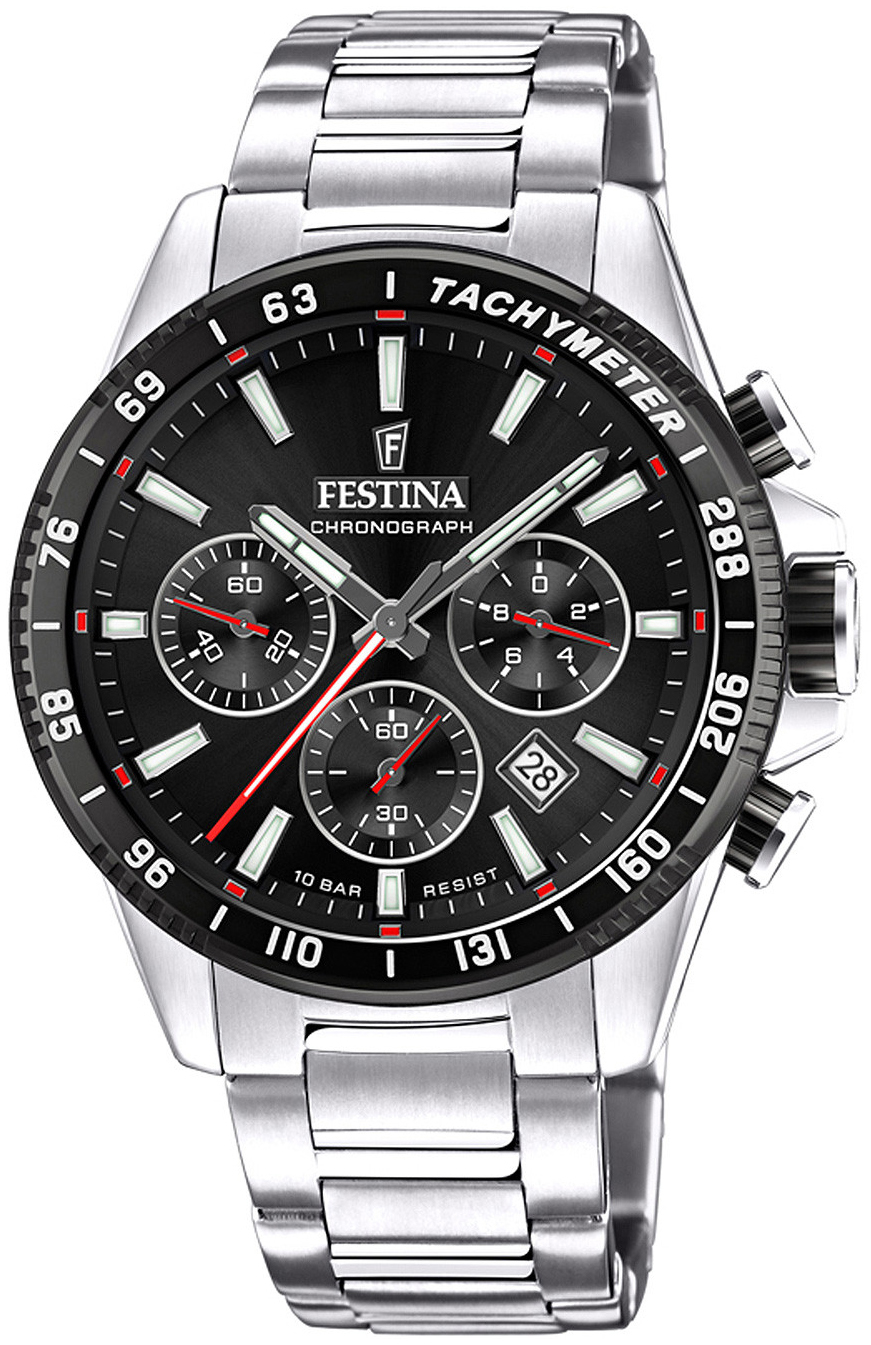 Festina Miesten kello F20560-6 Timeless Musta/Teräs Ø45 mm