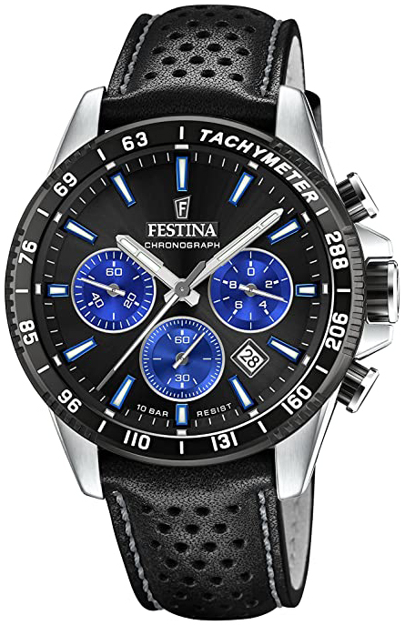 Festina Miesten kello F20561-6 Timeless Musta/Nahka Ø45 mm