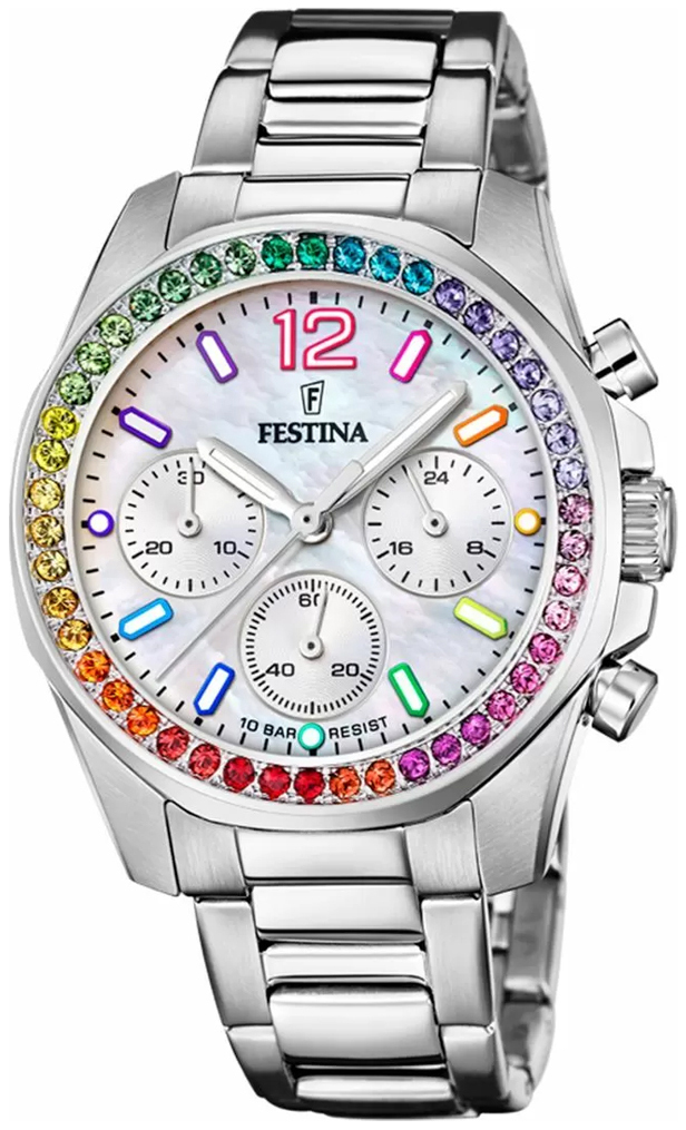 Festina Naisten kello F20606-2 Boyfriend Valkoinen/Teräs Ø39 mm