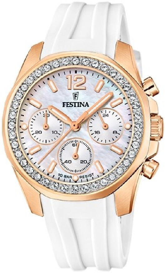 Festina Naisten kello F20611-1 Boyfriend Valkoinen/Kumi Ø38.1 mm