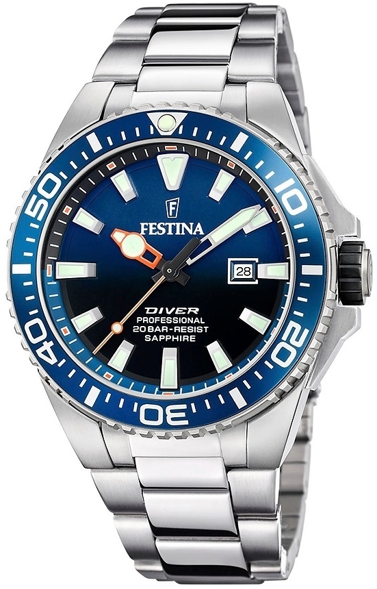 Festina Miesten kello F20663-1 Diver Sininen/Teräs Ø46 mm