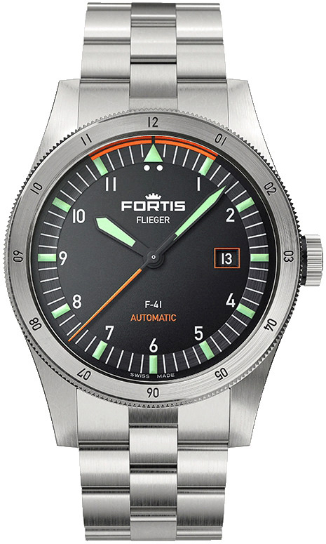 Fortis Miesten kello F4220008 Flieger Musta/Teräs Ø41 mm