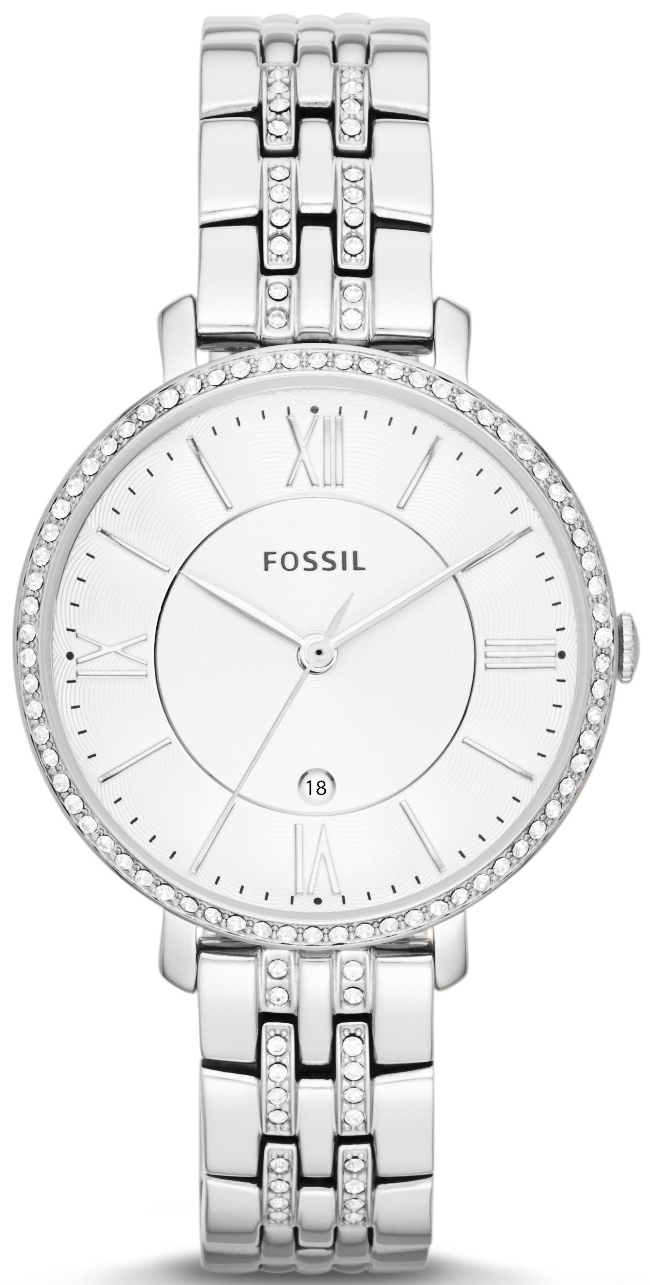 Fossil Naisten kello ES3545 Jacqueline Valkoinen/Teräs Ø36 mm