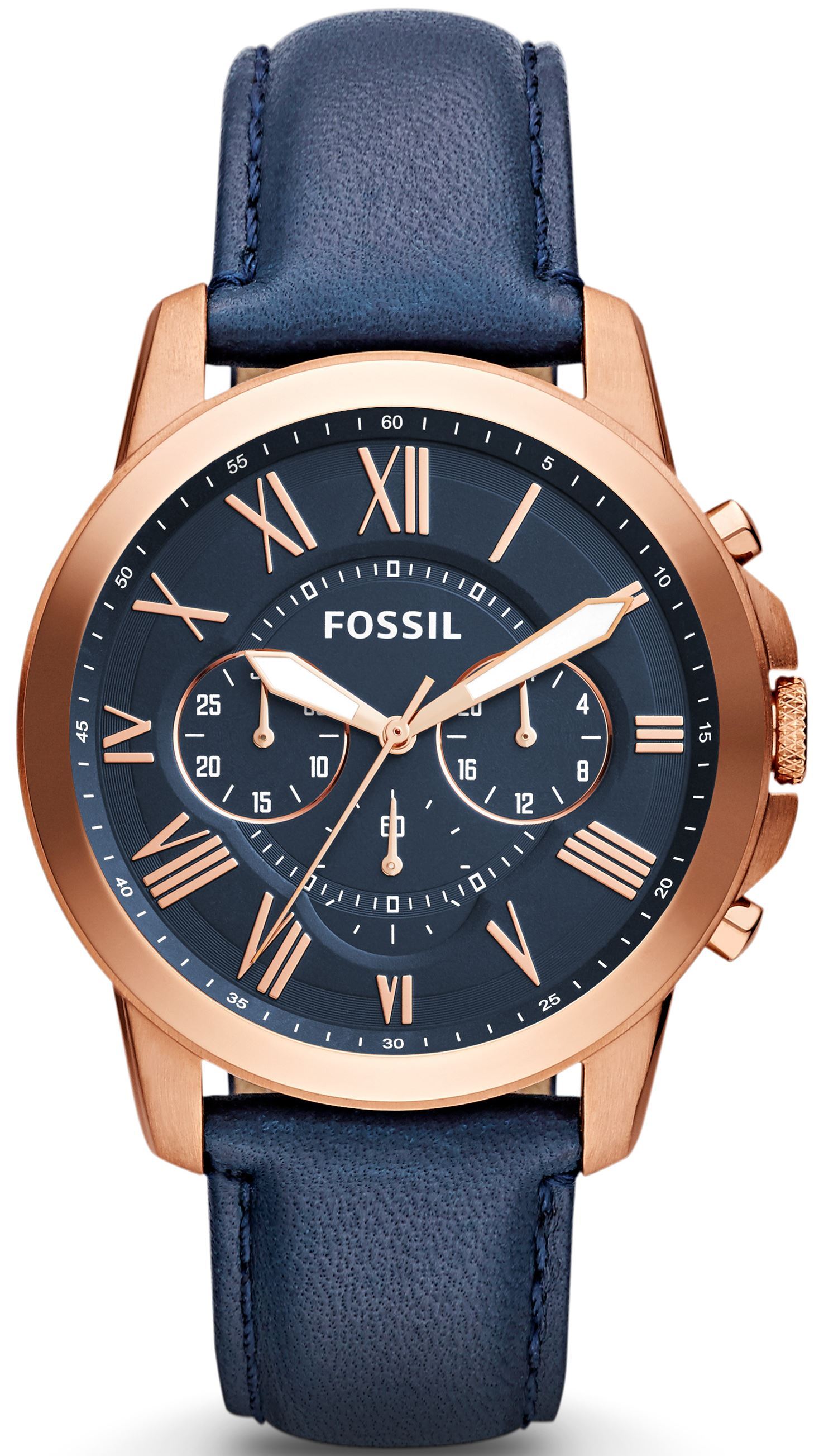 Fossil Grant Miesten kello FS4835IE Sininen/Nahka Ø44 mm