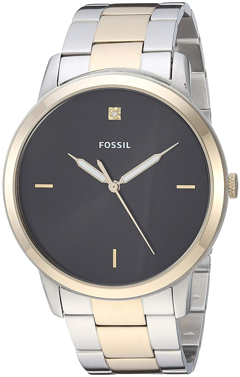 Fossil 99999 Miesten kello FS5458 Musta/Kullansävytetty teräs Ø44