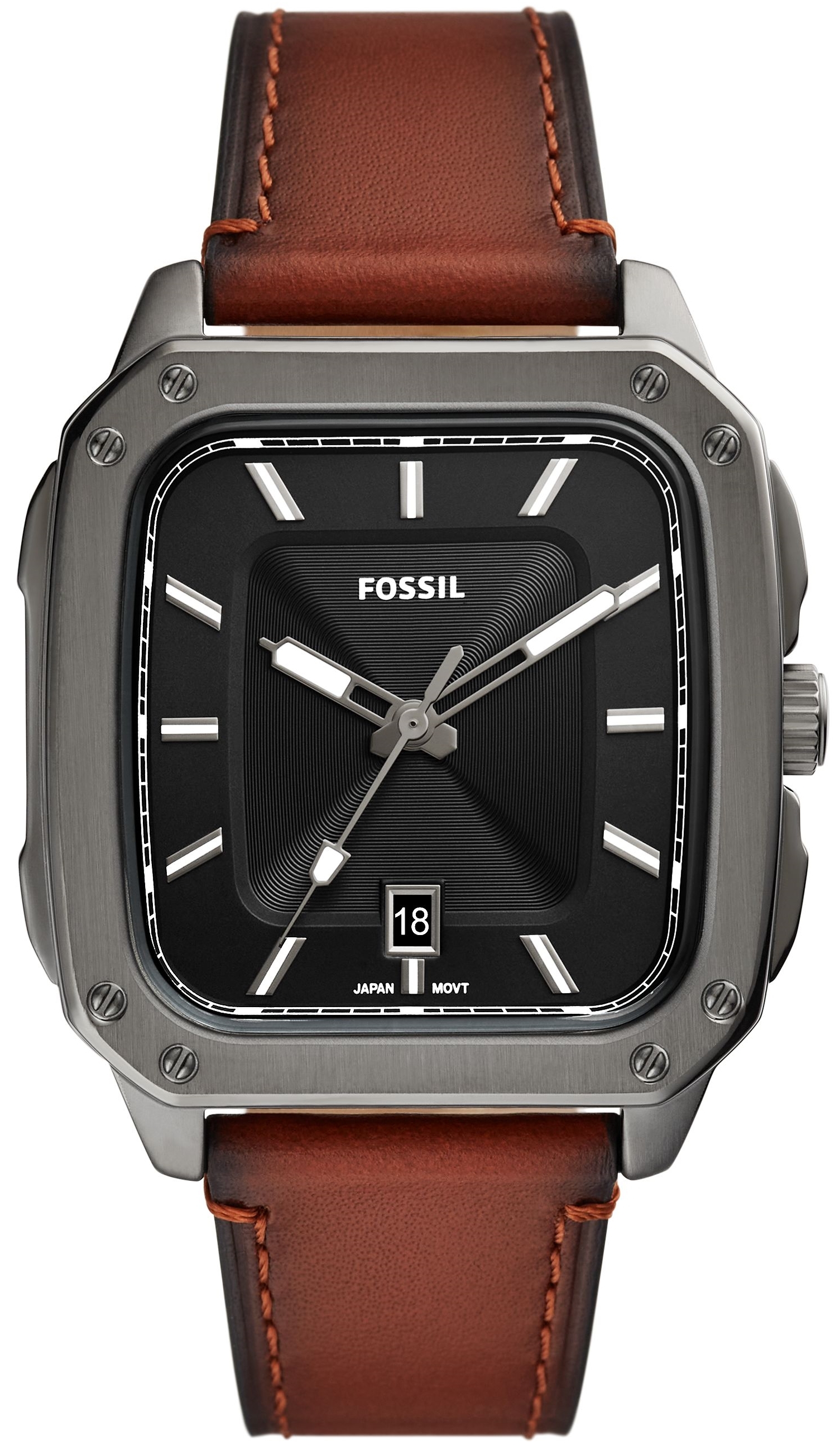 Fossil Miesten kello FS5934 Inscription Musta/Teräs Ø42 mm