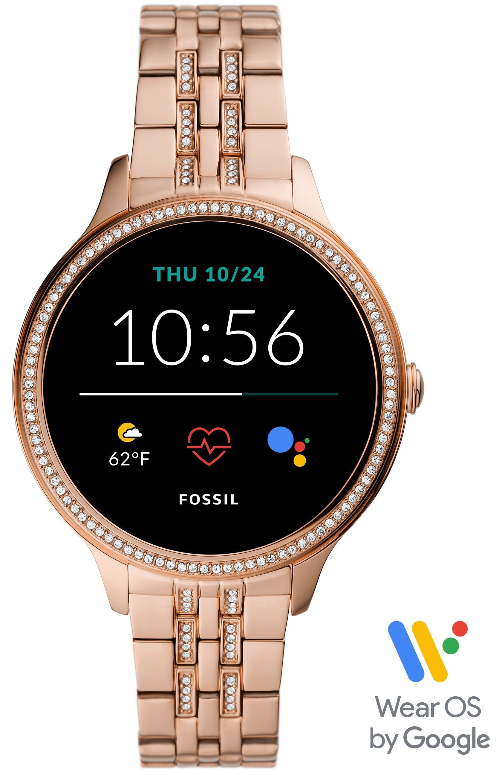 Fossil Gen 5E Naisten kello FTW6073 LCD/Punakultasävyinen Ø42 mm