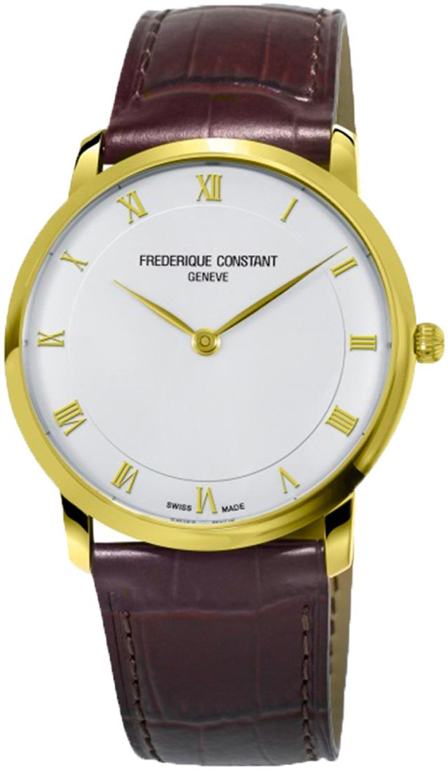 Frederique Constant Slimline Miesten kello FC-200RS5S35 Hopea/Nahka