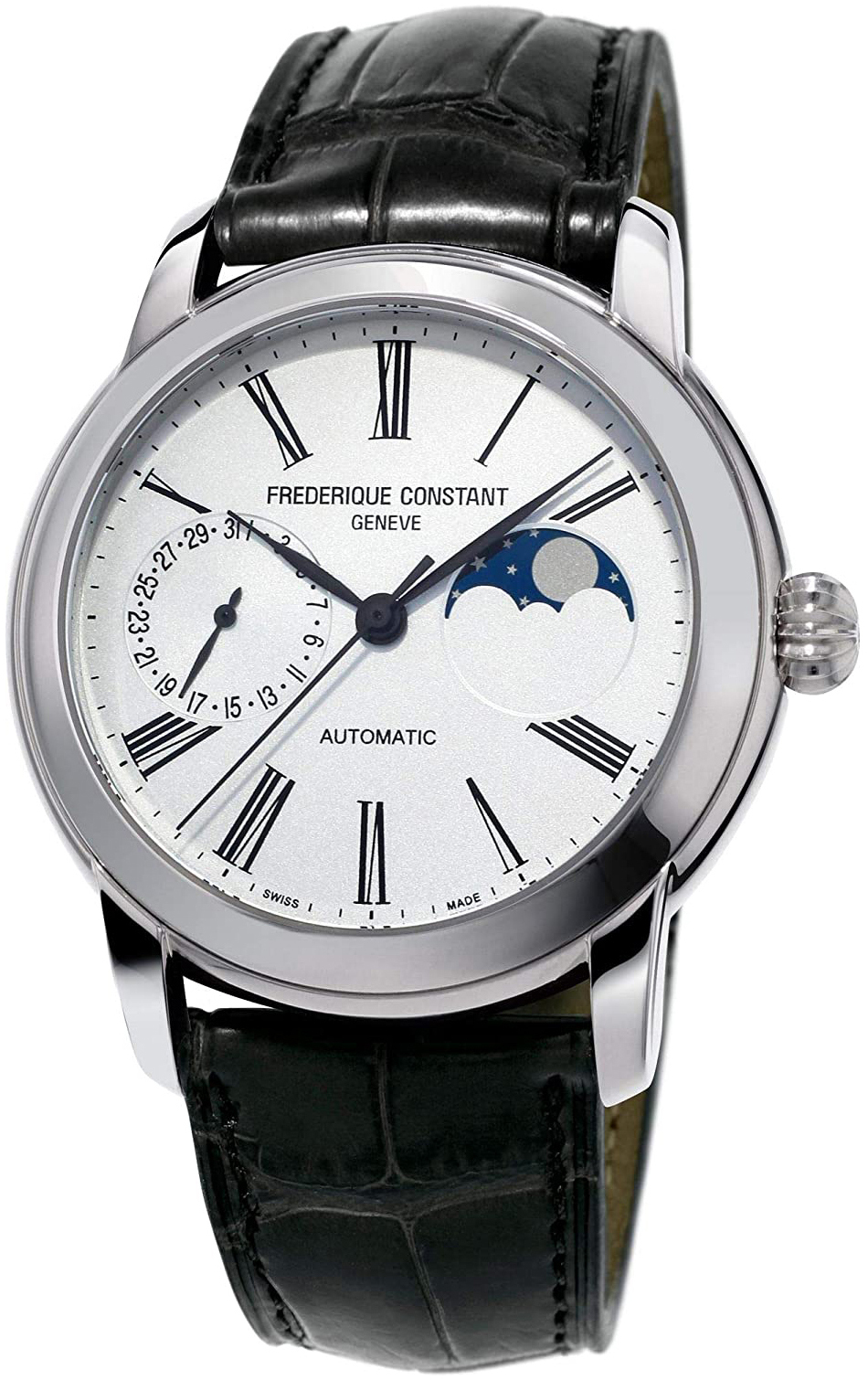 Frederique Constant Miesten kello FC-712MS4H6 Manufacture Hopea/Nahka