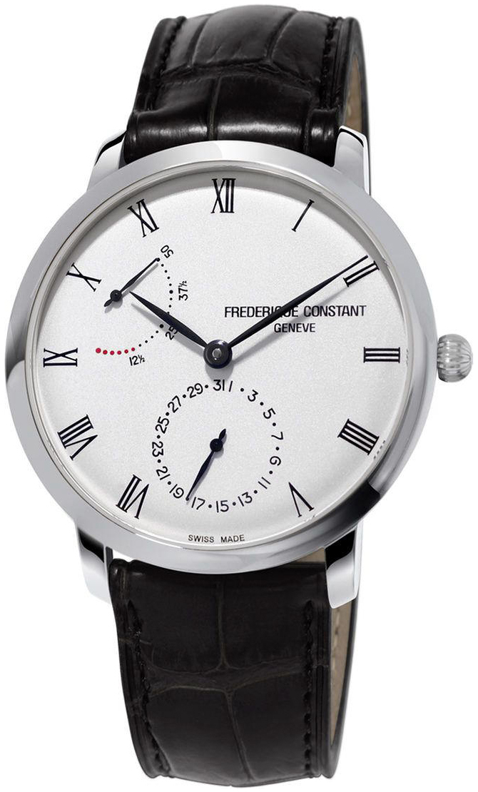 Frederique Constant Miesten kello FC-723WR3S6 Slimline Hopea/Nahka