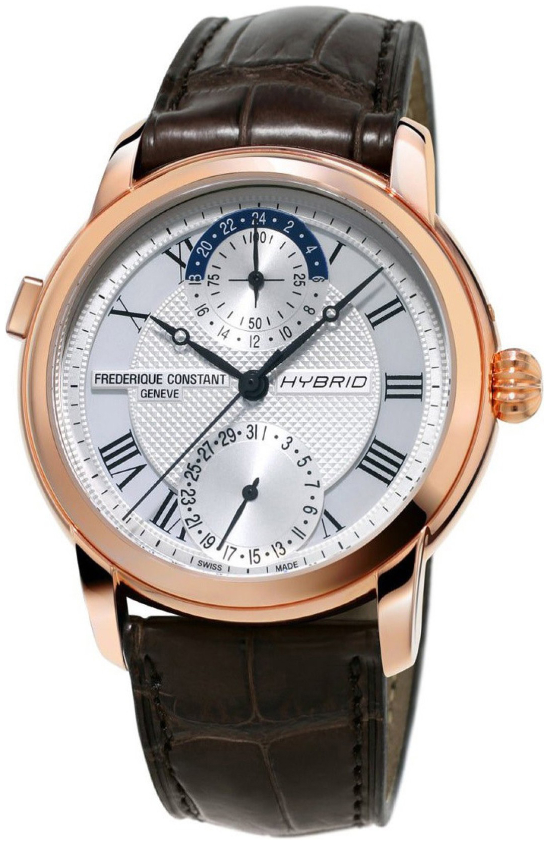 Frederique Constant Miesten kello FC-750MC4H4 Manufacture Hopea/Nahka