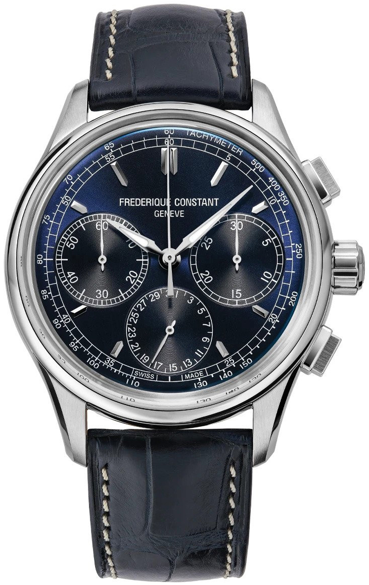 Frederique Constant Miesten kello FC-760N4H6 Flyback Sininen/Nahka