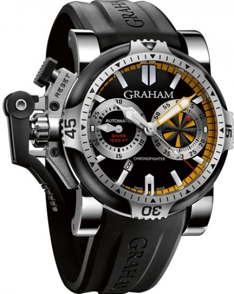 Graham Chronofighter Oversize Miesten kello 2OVEV.B15A Musta/Kumi