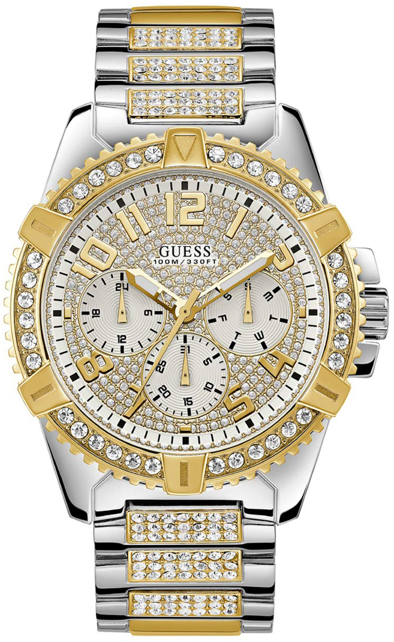 Guess Miesten kello W0799G4 Valkoinen/Kullansävytetty teräs Ø48 mm