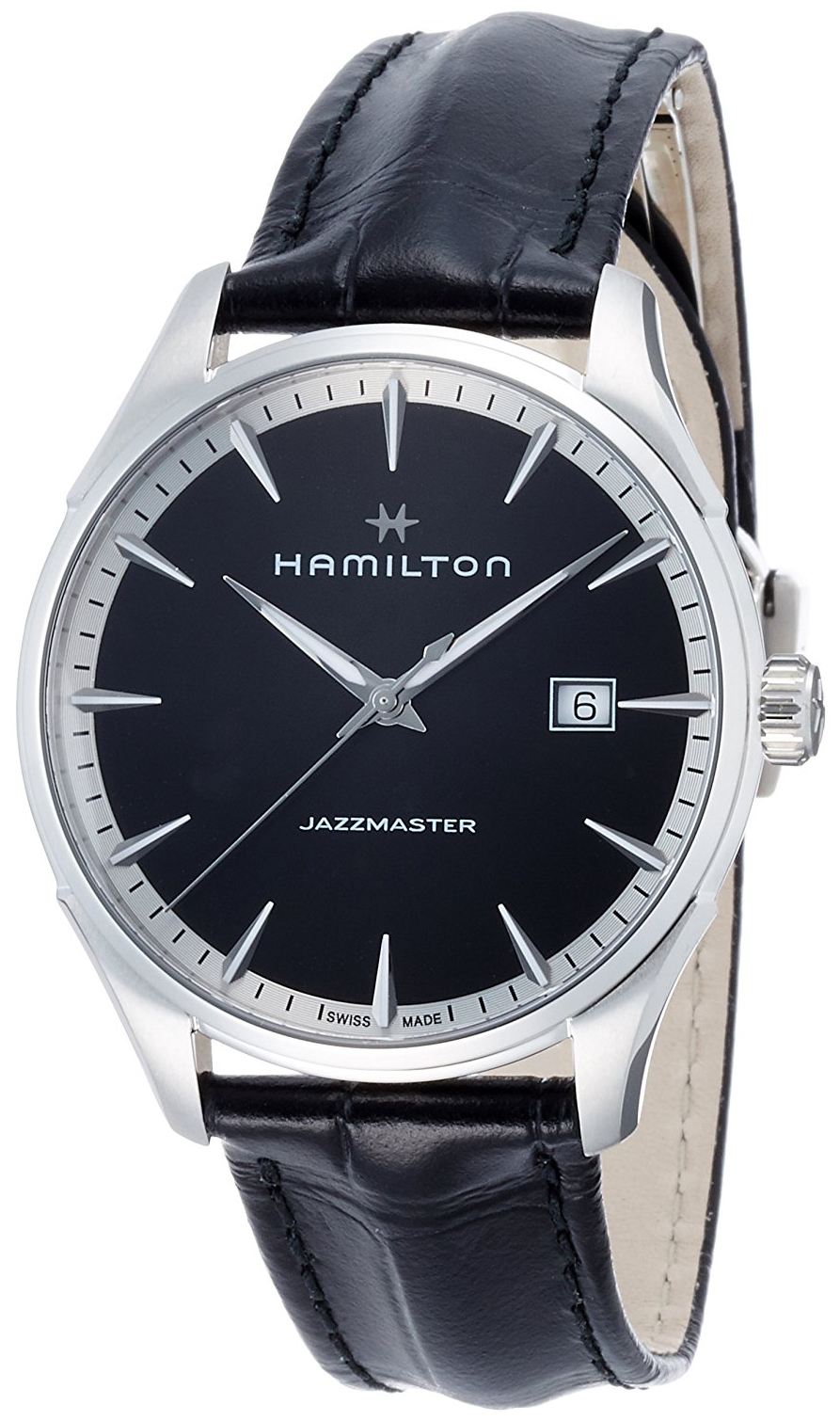 Hamilton Miesten kello H32451731 Jazzmaster Musta/Nahka Ø40 mm