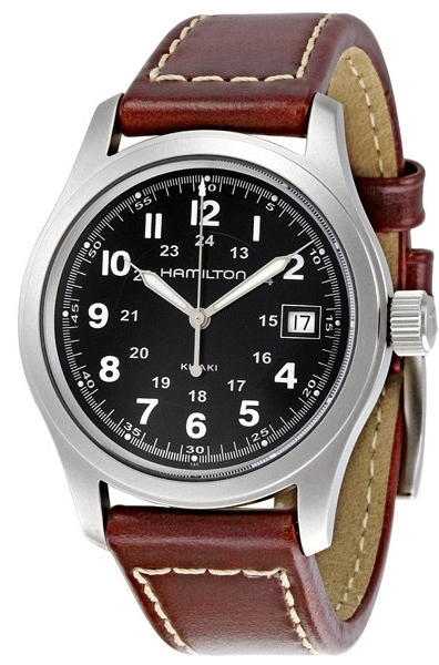 Hamilton Miesten kello H68411533 Officer Musta/Nahka Ø38 mm