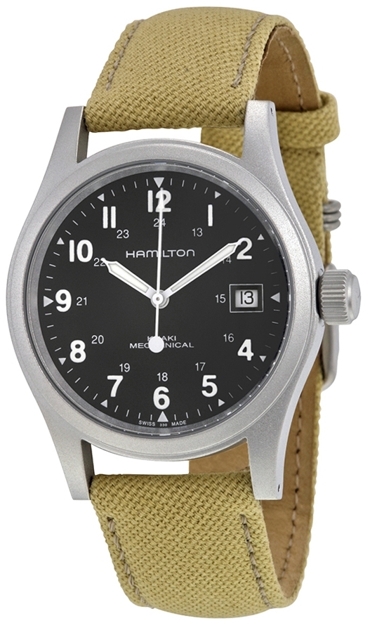 Hamilton Miesten kello H69419933 Khaki Musta/Tekstiili Ø38 mm