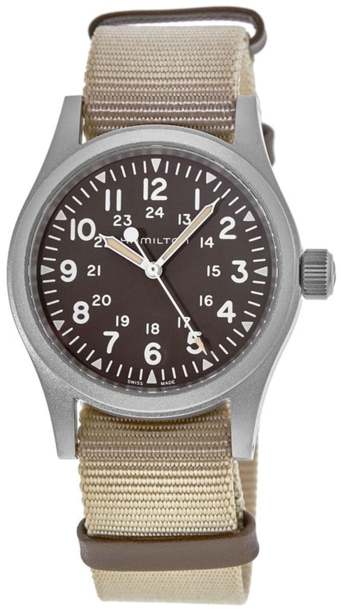 Hamilton Miesten kello H69439901 Khaki Field Ruskea/Tekstiili Ø38 mm