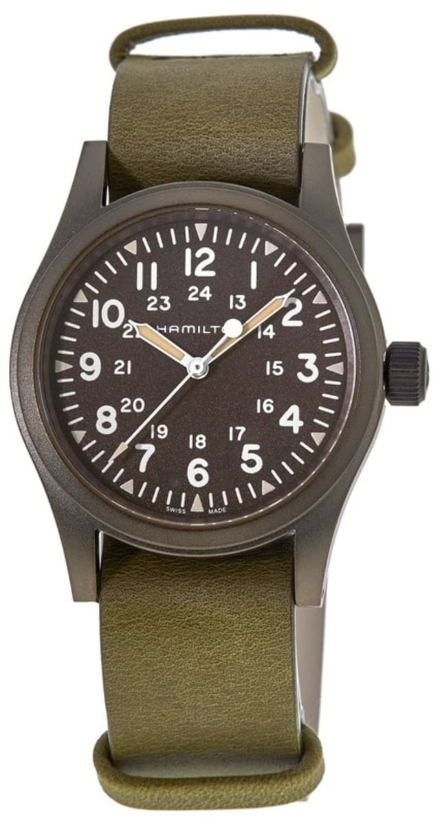 Hamilton Miesten kello H69449861 Khaki Field Vihreä/Nahka Ø38 mm