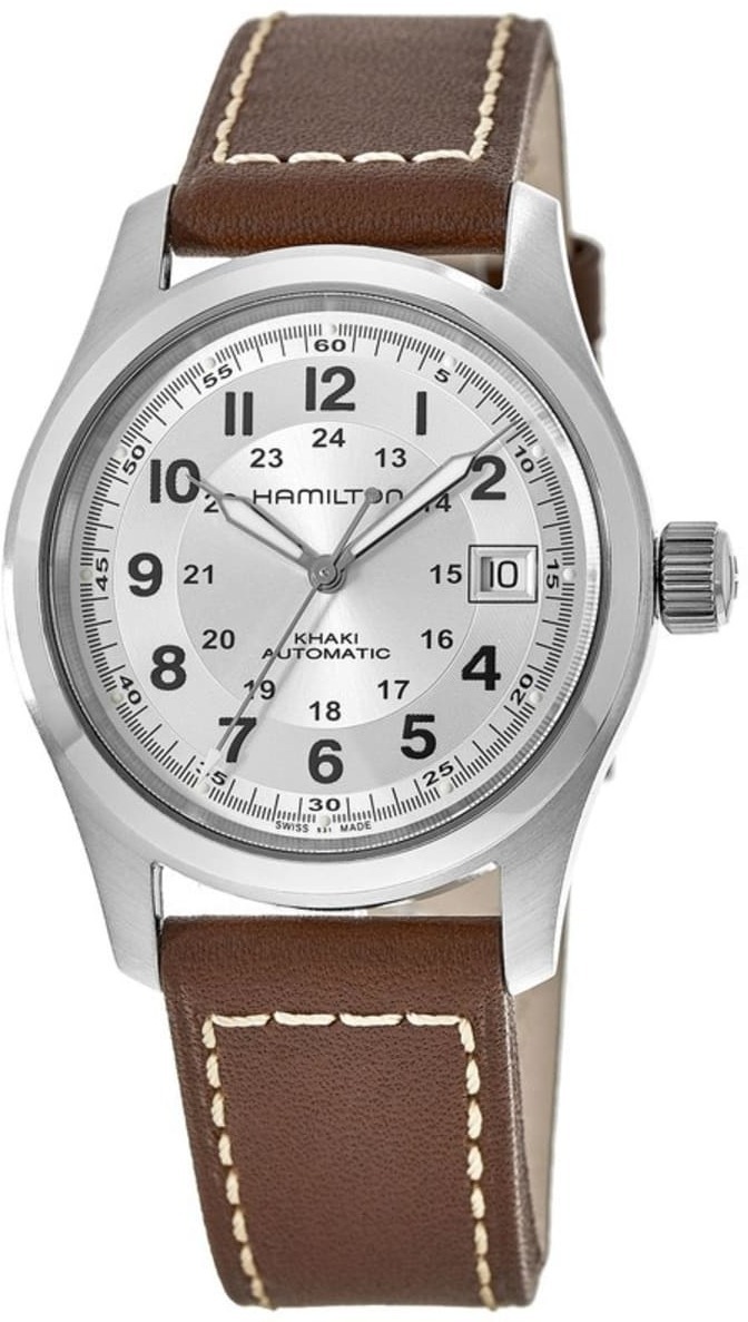 Hamilton Miesten kello H70455553 Khaki Field Hopea/Nahka Ø38 mm