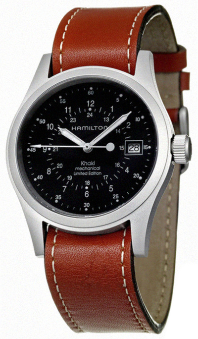 Hamilton Miesten kello H91459533 Khaki Musta/Nahka Ø38 mm