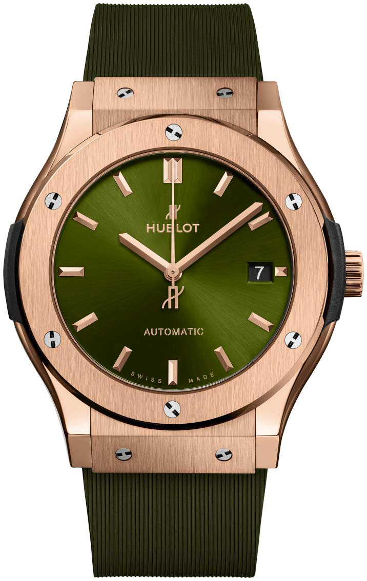 Hublot Miesten kello 511.OX.8980.RX Classic Fusion Vihreä/Kumi Ø45