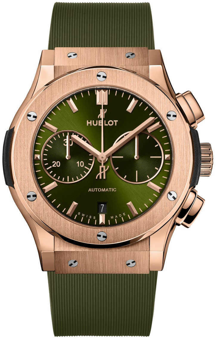 Hublot Miesten kello 521.OX.8980.RX Classic Fusion Vihreä/Kumi Ø45