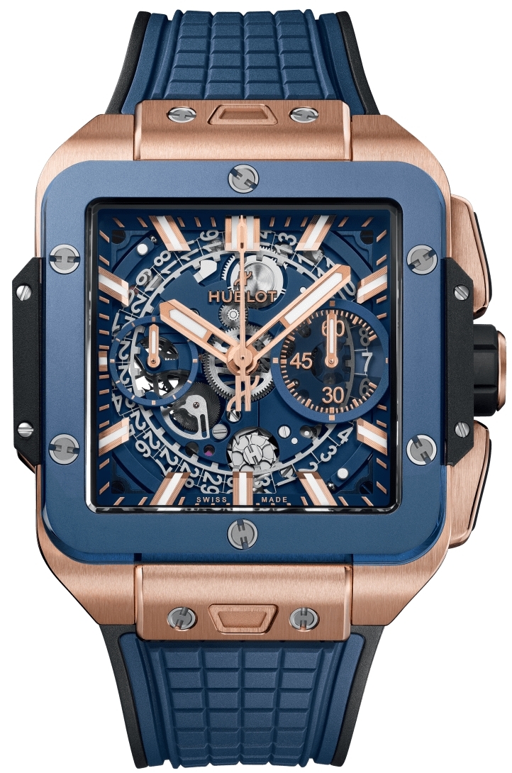 Hublot Miesten kello 821.OL.5180.RX Square Bang Unico Sininen/Kumi