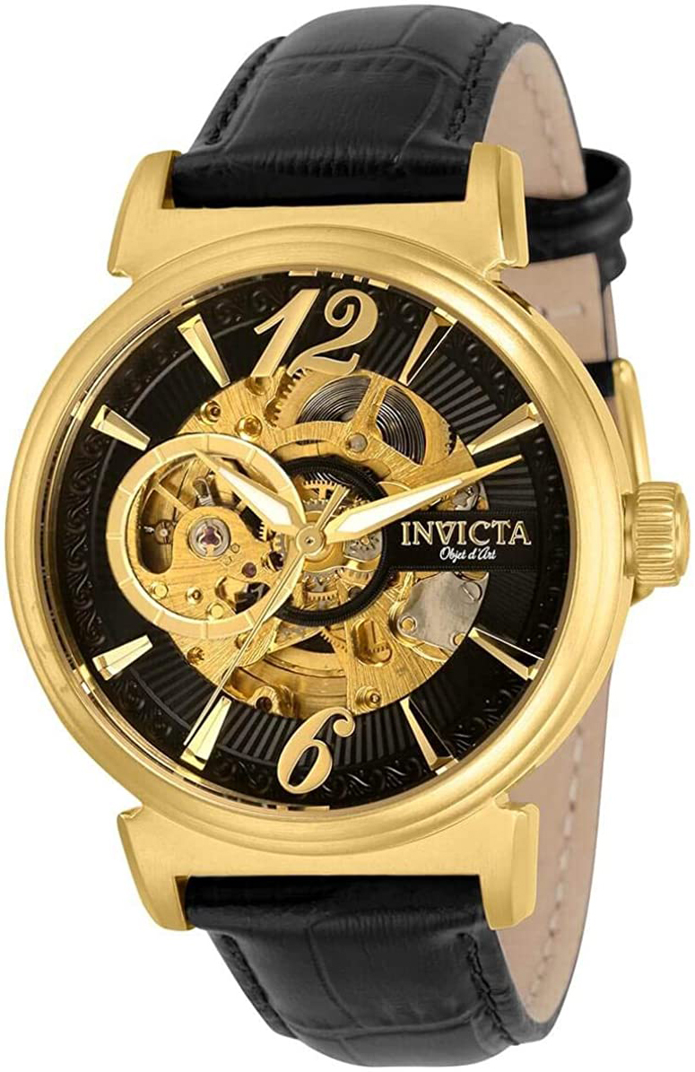 Invicta Miesten kello 30463 Objet D Art Musta/Nahka Ø41 mm