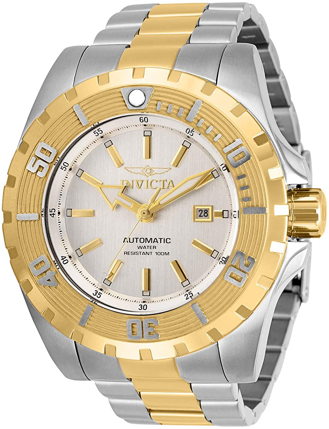 Invicta Pro Diver Miesten kello 30501 Hopea/Kullansävytetty teräs