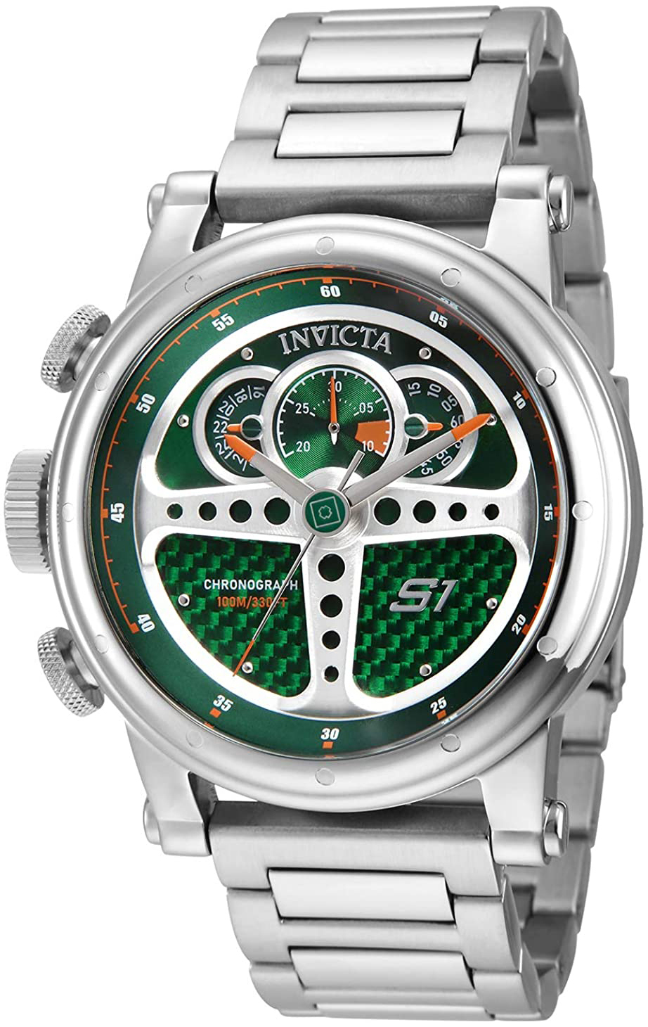 Invicta S1 Rally Miesten kello 30577 Vihreä/Teräs Ø48 mm