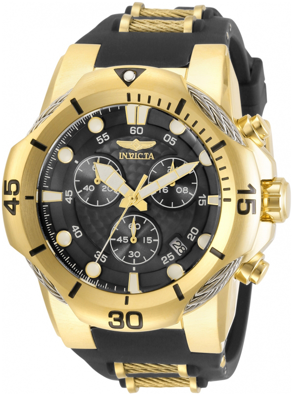 Invicta Miesten kello 31168 Musta/Kullansävytetty teräs Ø51 mm