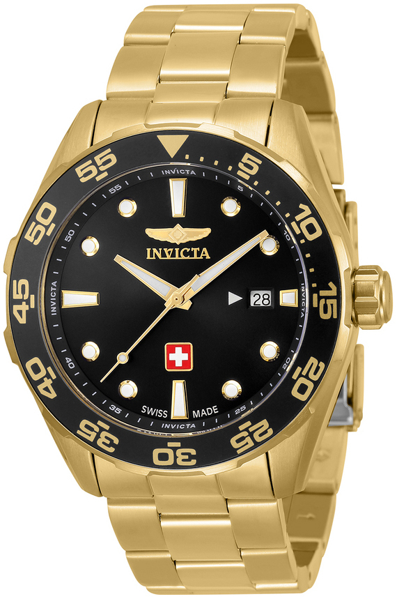 Invicta Pro Diver Miesten kello 33456 Musta/Kullansävytetty teräs