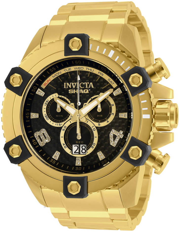 Invicta Miesten kello 33726 Shaq Musta/Kullansävytetty teräs Ø60 mm