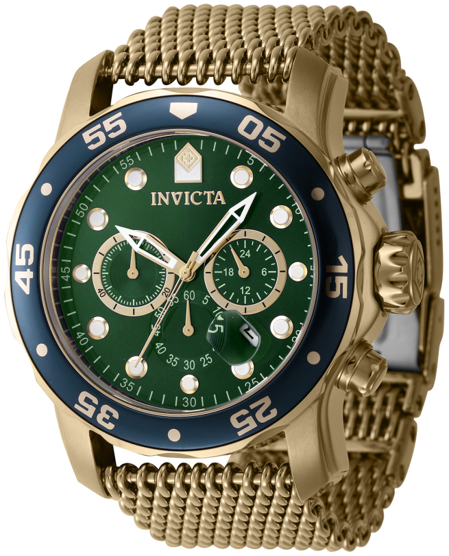 Invicta Miesten kello 47241 Pro Diver Vihreä/Kullansävytetty teräs